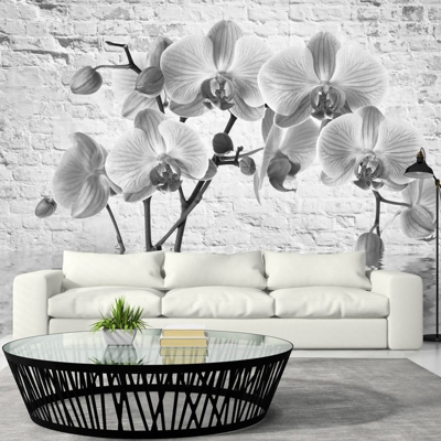 Fotomurale Orchid in Shades of Gray cm 300x210 Artgeist