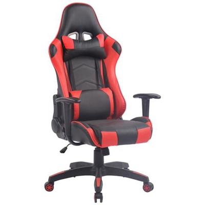 Sedia Gaming Miracle V2 in Similpelle - Sedia Racing 2 Cuscini - Poltrona Girevole con Max Carico 150Kg - Sedia Gamer Regolabile 47-57cm Nero Rosso