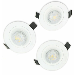 Eclairage Design - Set di 3 faretti LED fissi bianchi da 1/4 di giro ad incasso completo con lampadina GU10 5W | Température de Couleur: Bianco precio