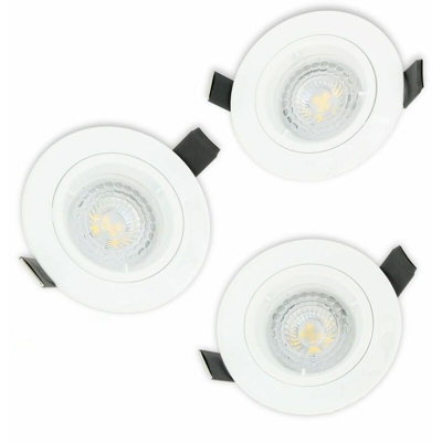 Eclairage Design - Set di 3 faretti LED fissi bianchi da 1/4 di giro ad incasso completo con lampadina GU10 5W | Température de Couleur: Bianco