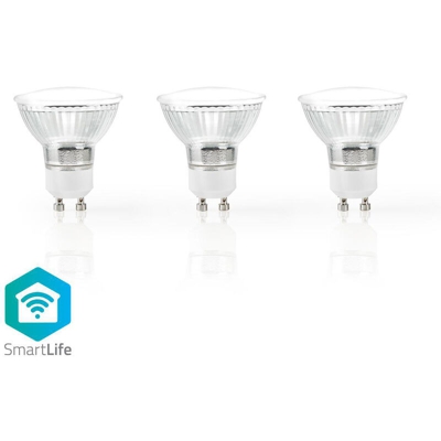 Nedis Lampadina LED Smart Wi-Fi | Bianco caldo | GU10 | Confezione da 3 NE550703240