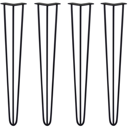 SKISKI LEGS - 4 Gambe per Tavolo a Forcina 71cm 3 Rebbi in Acciaio Nero Spessore 10mm características