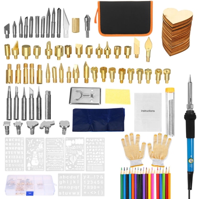 Kit per saldatore elettrico a temperatura regolabile da 128 pezzi 220V / 110V 60W - AUGIENB