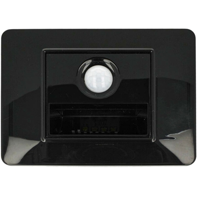 SANDASDON Segnapasso Led Con Sensore Nero 220V 1,6W Caldo 3500K Per Scatola 503 Compatibile Vimar Plana