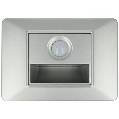 SANDASDON Segnapasso Led Con Sensore Silver 220V 1,6W Freddo 6500K Per Scatola 503 Compatibile Vimar Plana