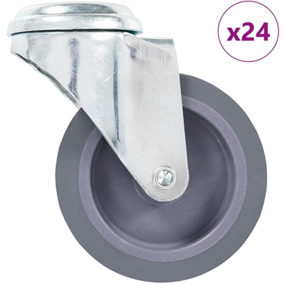 Vidaxl - Ruote Girevoli con Foro per Bullone 24 pz 75 mm