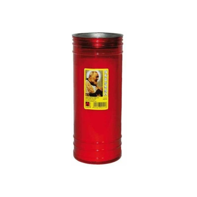 Machieraldo - Cero Votivo Padre Pio Rosso Maxi 8X21