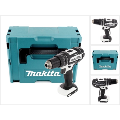 Makita DHP 482 W ZJ - 18 V Trapano avvitatore a percussione a batteria bianco in valigetta Makpac ​​​​​​​- senza batteria, senza caricatore