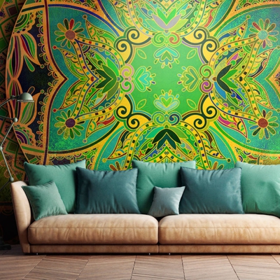 Fotomurale Mandala Emerald Fantasy cm 300x210 Artgeist
