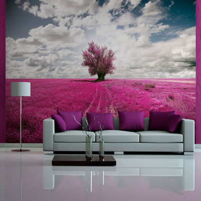 Fotomurale Prato colore fuchsia cm 250 cm 250x193 Artgeist