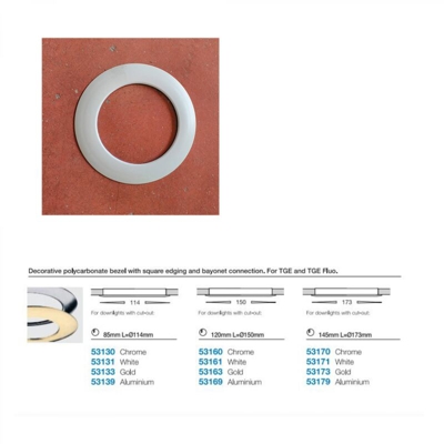 targetti 53161 anello bianco per faretto tge - tge gluo 150 mm