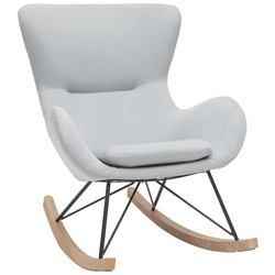 Sedia A Dondolo Design In Tessuto Grigio Chiaro Eskua en oferta