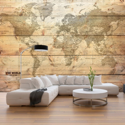 Fotomurale Map on Boards cm 300x210 Artgeist