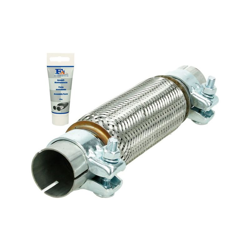 Tubo flessibile scarico acciaio inox universale 45x200 mm con 2 morsetti + pasta - ECD GERMANY precio