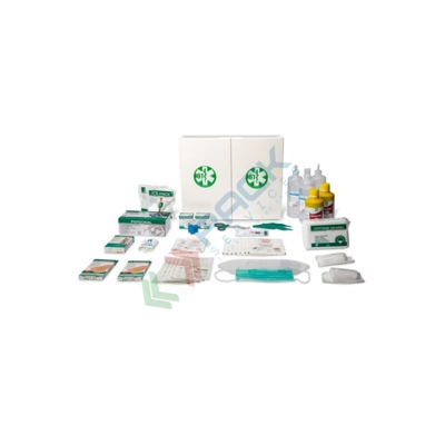 Armadietto pronto soccorso in plastica, contenuto base, D.M. 388 e D.L. 81, Allegato 1, 3 o più lavoratori (Contenuto Base - Allegato 1) - PACK