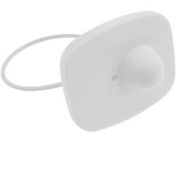 Etichetta antifurto compatibile EAS RF 8,2 MHz 48x42mm bianco con cavo d'acciaio 100 unità - Primematik en oferta