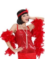 Boa rosso di finte piume precio