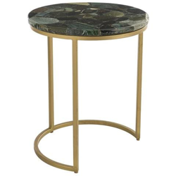 Tavolino Rotondo In Diaspro Verde D40 Cm Pietra en oferta
