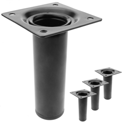 PrimeMatik - Gambe tondo. Piedini da tavolo per mobili e scrivania in acciaio nero 10cm 4-pack características