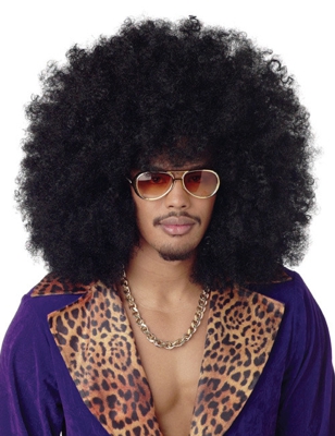 Parrucca afro/disco maxi volume nera