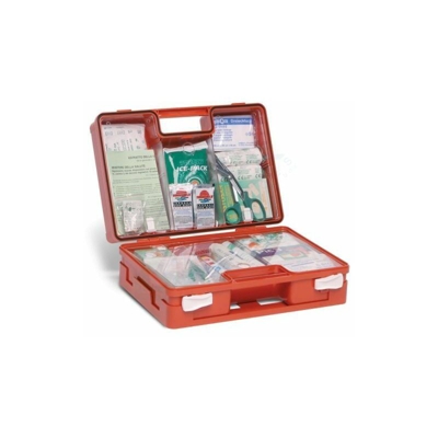 Cassetta pronto soccorso, contenuto maggiorato, Mis. 335 L x 123 P x 250 H mm, D.M. 388 e D.L. 81, Allegato 2, fino a 2 lavoratori (Contenuto