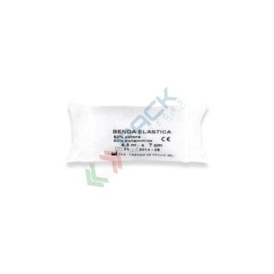Pack Services - Bende elastiche con fermabenda indicate per il fissaggio di medicazioni, Mis. 4,5 m x 7 cm (Mis. 4,5 m x 7 cm)