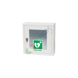 Teca per defibrillatore DAE-AED, Mis. 425 L x 425 P x 180 H mm, per ambienti interni, senza allarme (Senza Allarme) - PACK SERVICES características