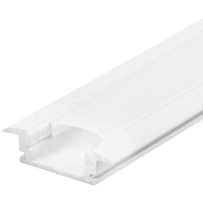 Profilo in Alluminio per Strip LED a Incasso in Cartongesso (Max l: 12,4mm) Colore Bianco 2000 x 17,4 x 7mm - V-tac