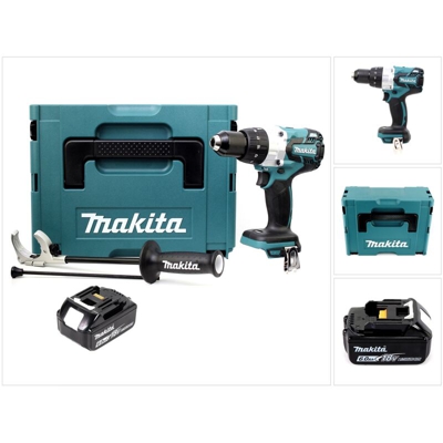 Makita DHP 481 RG1 Trapano avvitatore con percussione a batteria 18V / 115 Nm in valigetta Makpac + 1x Batteria BL1860 6,0 Ah - senza caricabatterie