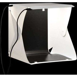 Light Box per Studio Foto a LED Pieghevole 23x25x25 cm Bianco - VIDAXL en oferta