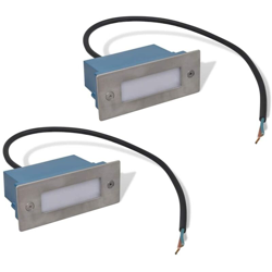 Set 2 Luci da incasso a LED per le scale 44 x 111 x 56 mm - VIDAXL precio
