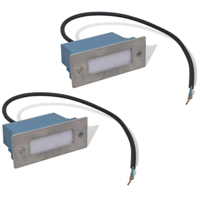 Set 2 Luci da incasso a LED per le scale 44 x 111 x 56 mm - VIDAXL