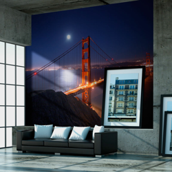 Fotomurale Il Golden Gate di notte cm cm 200x154 Artgeist características