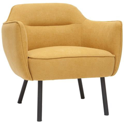 Poltrona Di Design In Tessuto Effetto Velluto Giallo Senape Laurens precio
