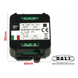 Dalcnet DLM1224-1CV-DALI Led Dimmer Bus DALI 12V 24V 10A Pulsante N.O. 0/1-10V Potenziometro precio