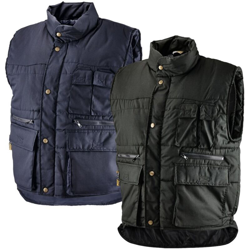 Greenbay - Gilet da lavoro imbottito con collo antivento, 65% poliestere - 35% cotone, colore blu, taglia L (Taglia L - Blu) en oferta