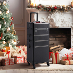 Yaheetech Trolley Make Up da Trucco Professionale Valigia Grande Porta Trucchi per Estetista Parrucchiere da Viaggio Nero en oferta