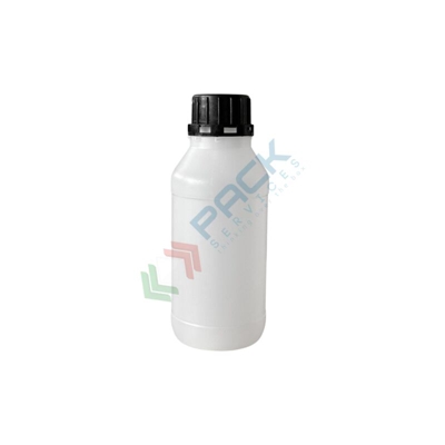 Bottiglia in plastica (HDPE), cilindrica a collo stretto, capacità 500 ml, chiusura con tappo a vite e sigillo Ø 30 mm (inclusi) (500 ml) - KARTELL