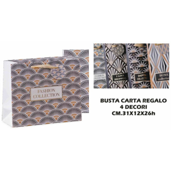 BUSTA REGALO CARTA CM.31X12X26h 4 DECORI - BIGHOUSE IT precio
