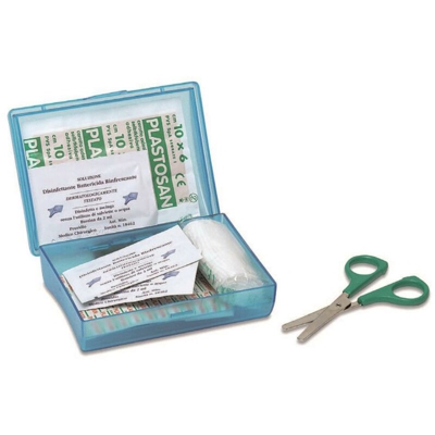Pack Services - Cassetta pronto soccorso in plastica, Mis. 128 L x 95 P x 45 H mm, per ferite di piccola entità, con coperta isotermica
