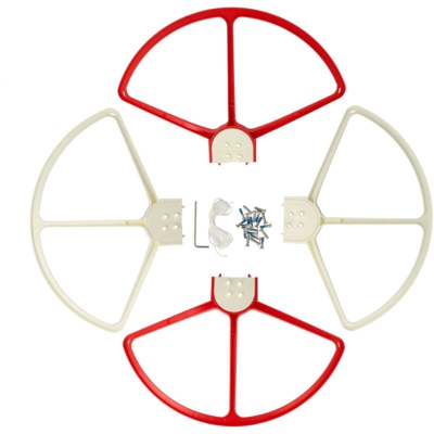 vhbw Protezione rotore bianco rosso per drone multicottero quadricottero DJI Phantom 2, 2 Vision, 2 Vision + plus, 3 Advanced, 3 Professional, FC40