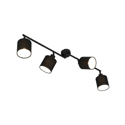 QAZQA Faretto hetta - Moderno - Tessuto,Acciaio - Nero - Oblungo Max. 4 x Watt