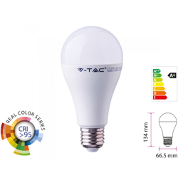 Lampada A Led E27 CRI 95 A65 17W 1521lm Freddo 6400K Alta Resa Cromatica SKU-7487 - V-TAC características