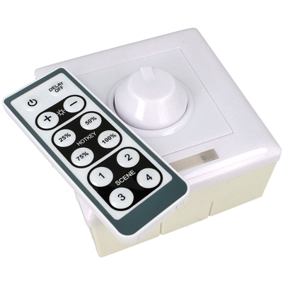 Led Dimmer 0-10V 220V Con Rotella e Telecomando Infrarossi Scatola 86X86 Inclusa - LEDLUX