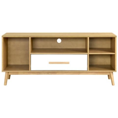 Mobile Tv Scandinavo A 1 Cassetto In Legno Chiaro E Bianco Talia