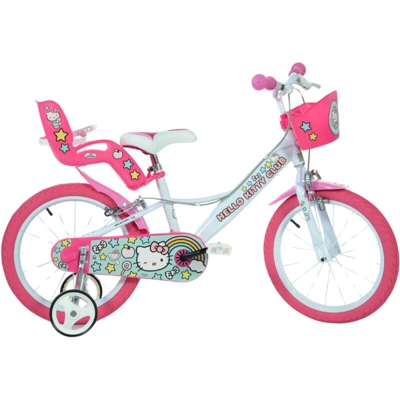 Bicicletta per Bambina 14 Pollici Hello Kitty 3 4 5 6 Anni Rotelle Cestino Bimba - DINO BIKES