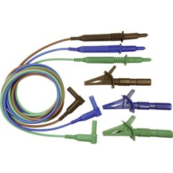 CIH29915 KIT puntali di sicurezza [Spina 4 mm - Sonda] 1.50 m Blu, Verde, Marrone - Cliff en oferta