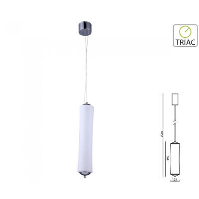 Lampadario LED a Sospensione con Cilindro Verticale 18W Colore Bianco Satinato 3000K Triac Dimmerabile - V-tac