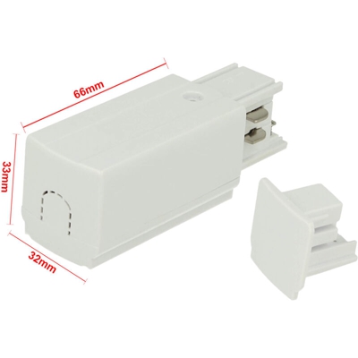 Kit Connettore Alimentazione e Terminale Chiusura Colore Bianco Per Binario Guida Trifase CB40103 - LEDLUX