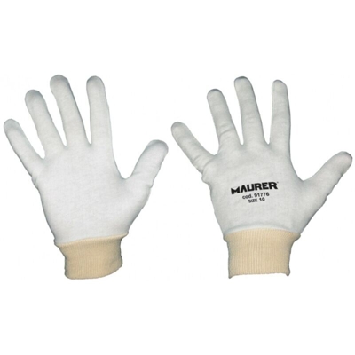 12 Paia Sottoguanto Cotone Bianco Maurer Tg 7